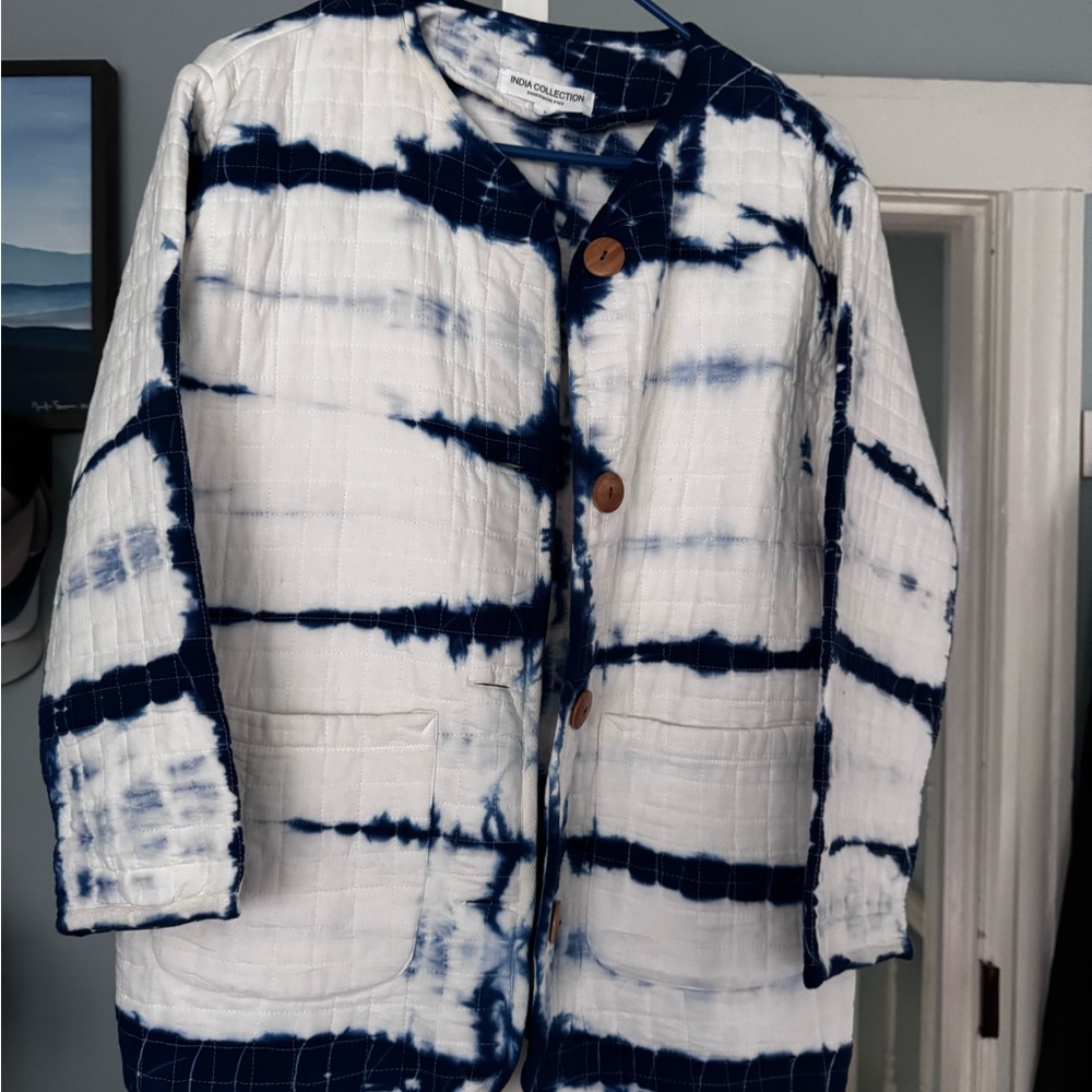 Emerson Fry Navy Tie-Dye Quilted Jacket - Picture 2 of 9